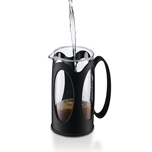 French Press Coffee Maker, Borosilicate Glass - 4-Cup (0.5 L), Black Y55187