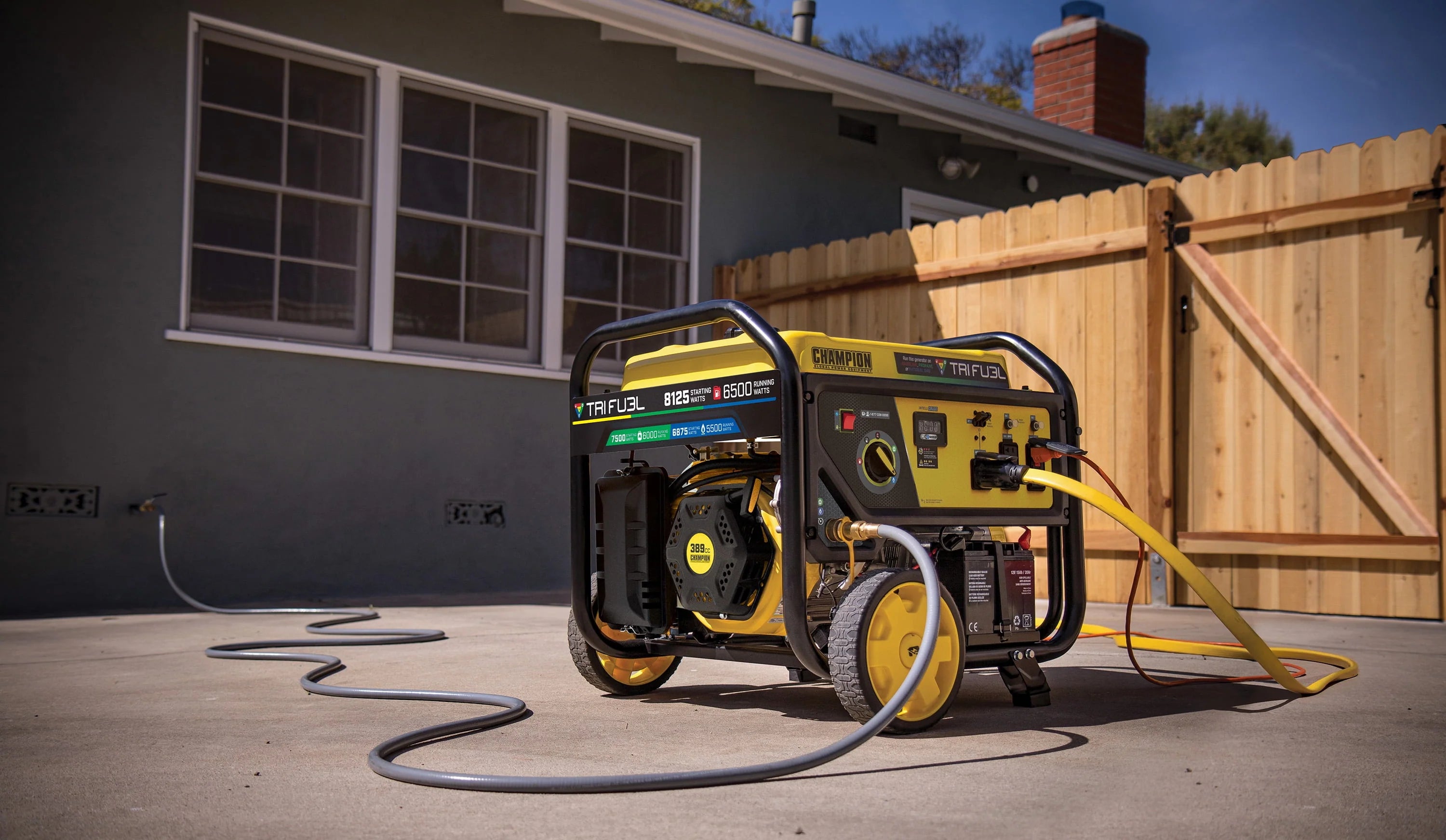 6500-Watt Tri-Fuel Portable Generator with Electric Start V6013