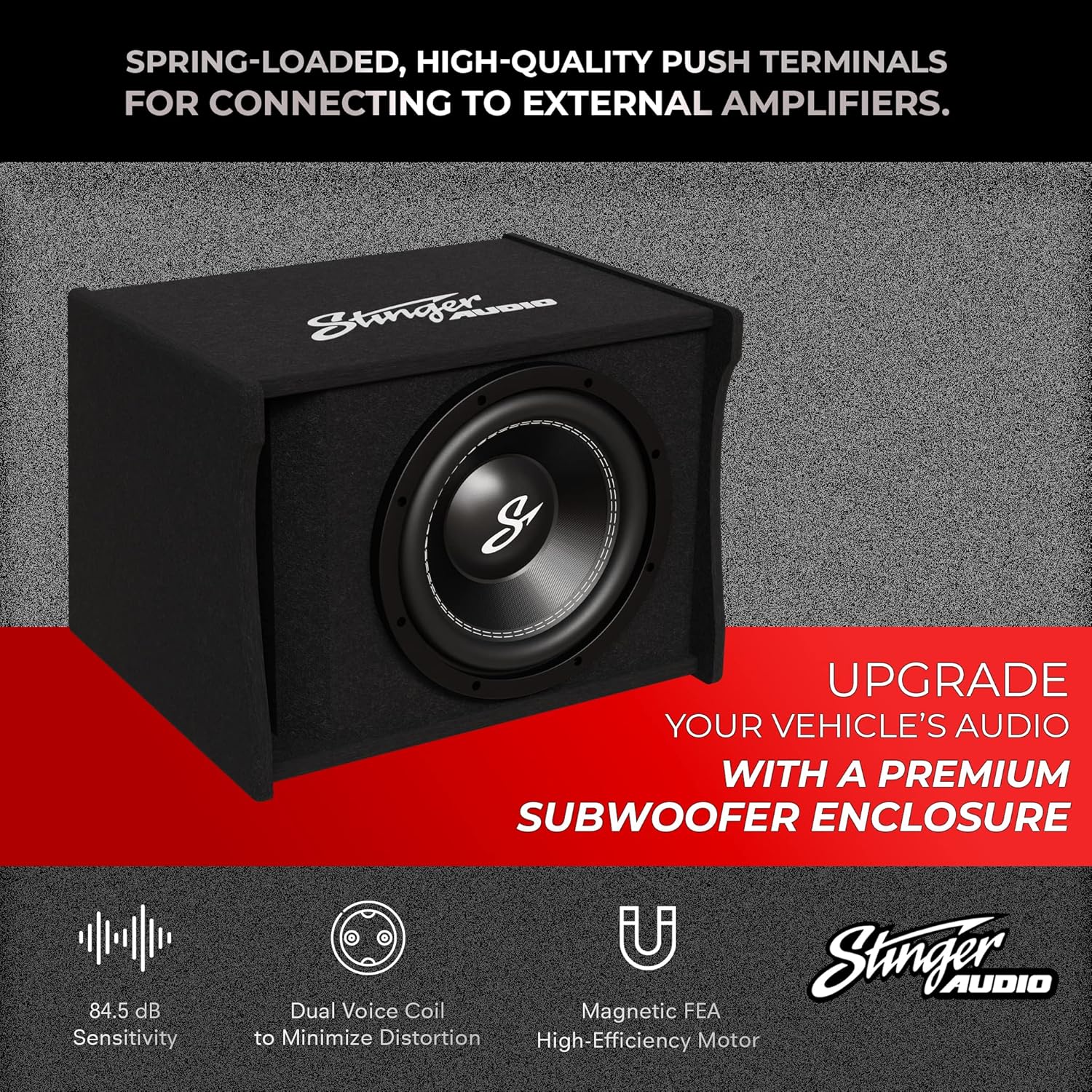 Single 10" 1,200 Watt Peak Power Loaded Subwoofer Enclosure X392100