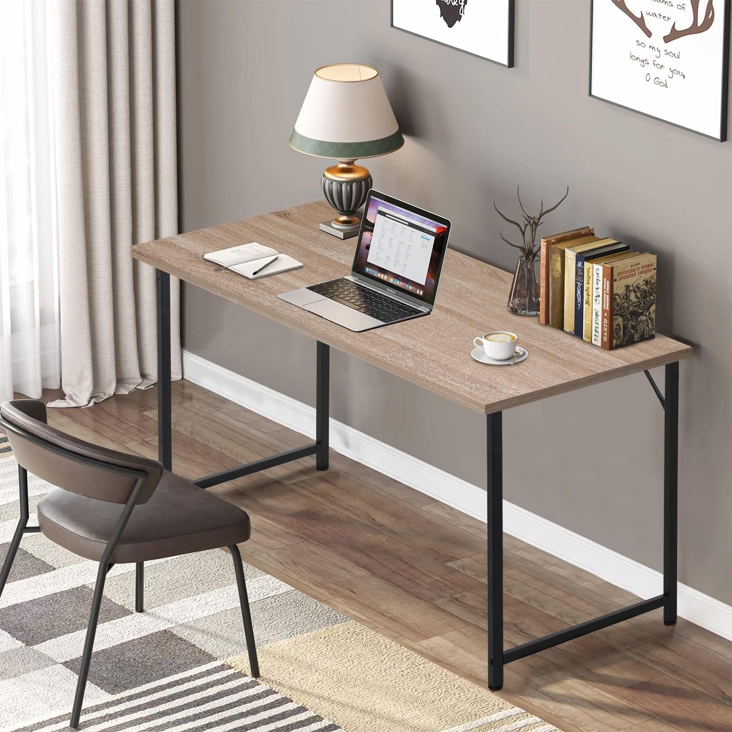 Black Wood and Metal Computer Desk B180959