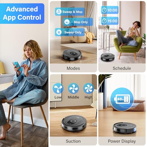 5000Pa Robot Vacuum and Mop Combo with Self-Charge T581775